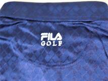 FILA GOLF フィラ ゴルフ 吸汗速乾 UV CUT エンブレム刺繍ロゴ ボタンダウン半袖ポロシャツ　LL　紺_画像4