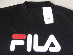 FILA フィラ BIGロゴ COOL 吸水冷感 UVCUT スポーツ 半袖Tシャツ　LL　黒