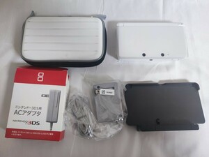 60 【動作確認済み◎】Nintendo ニンテンドー 3DS CTR-001(JPN) 白 本体 充電器 専用ケース タッチペン 4点セット まとめ売り