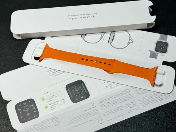 ☆即決 Apple Watch HERMES 限定 オレンジ スポーツバンド 45mm 44mm 純正 アップルウォッチ エルメス ラバーバンド 886