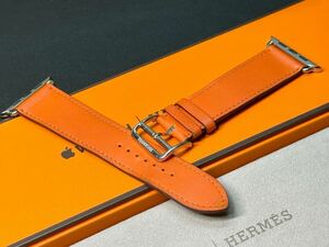 ☆即決 美品 Apple Watch Hermes 45mm 44mm ヴォー スイフト オレンジ シンプル トゥール レザー エルメス アップルウォッチ 885