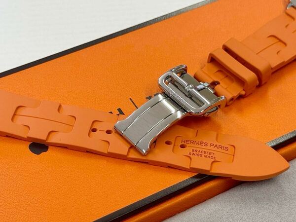 ☆即決 希少 Series9 キリム Apple Watch Hermes 40mm 41mm オレンジ シンプルトゥールストラップ アップルウォッチ エルメス 899