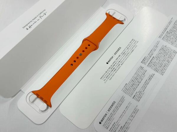 ☆即決未使用 Apple Watch HERMES 限定 オレンジ スポーツバンド 45mm 44mm 純正 アップルウォッチ エルメス 正規品 ラバーバンド 913
