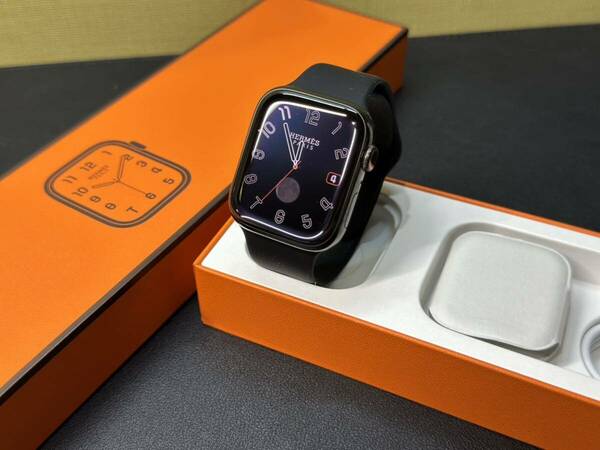 ☆即決 美品 バッテリー100％ Apple Watch series7 HERMES 45mm アップルウォッチ エルメス Cellular 黒 ブラックステンレス シリーズ7 849