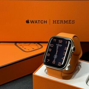 ★即決 ケア+ 美品 Apple Watch series7 HERMES 45mm アップルウォッチ エルメス GPS+Cellular シルバーステンレス シリーズ7 843の画像1