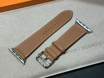 ☆即決 ゴールド Apple watch HERMES エルメス シンプルトゥール レザーバンド 45mm 44mm 42mm アップルウォッチ 純正 871_画像3