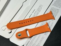 ☆即決 美品 Apple Watch HERMES 限定 オレンジ スポーツバンド 45mm 44mm 純正 アップルウォッチ エルメス ラバーバンド 907_画像3