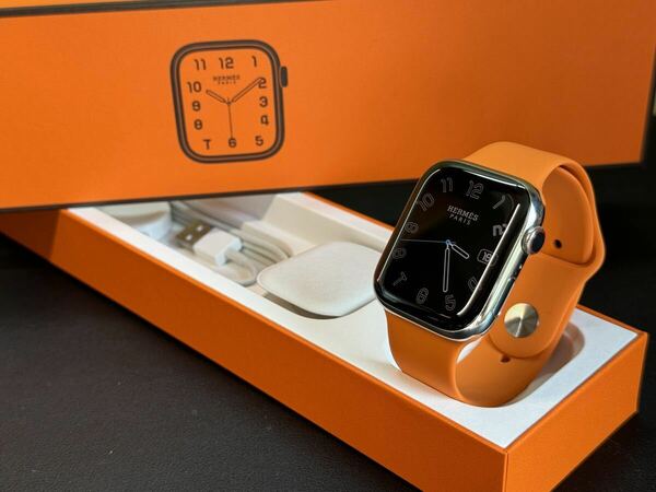 即決 美品 バッテリー99％ Apple Watch series7 HERMES 45mm アップルウォッチ エルメス GPS+Cellular シルバーステンレス シリーズ7 968