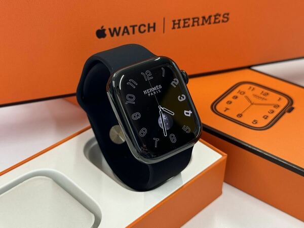 ☆即決 美品 バッテリー100% Apple Watch series8 HERMES 45mm アップルウォッチ エルメス Cellular 黒 ブラックステンレス 023