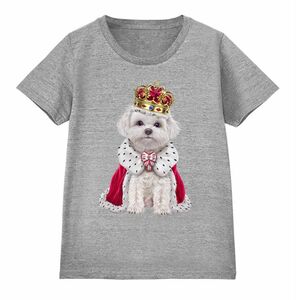 マルチーズ 犬 王様 キング 王子様 王冠 Tシャツ レディース メンズ キッズ 半袖Tシャツ