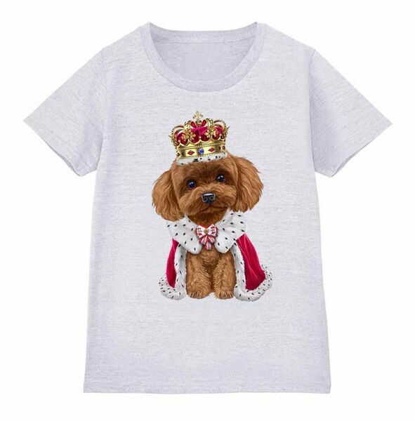 トイプードル いぬ 犬 王様 キング 王子様 王冠 Tシャツ レディース メンズ プリント