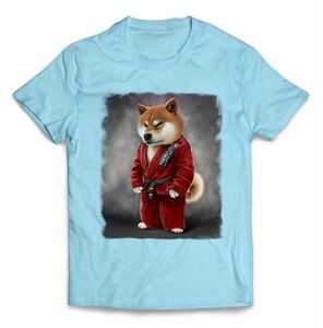 【柴犬 しばいぬ 柔道 柔道着 筋肉 筋トレ チャンピオン】Tシャツ メンズ