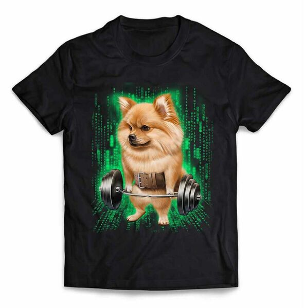 ポメラニアン いぬ 犬 筋トレ 半袖 Tシャツ メンズ レディース キッズ