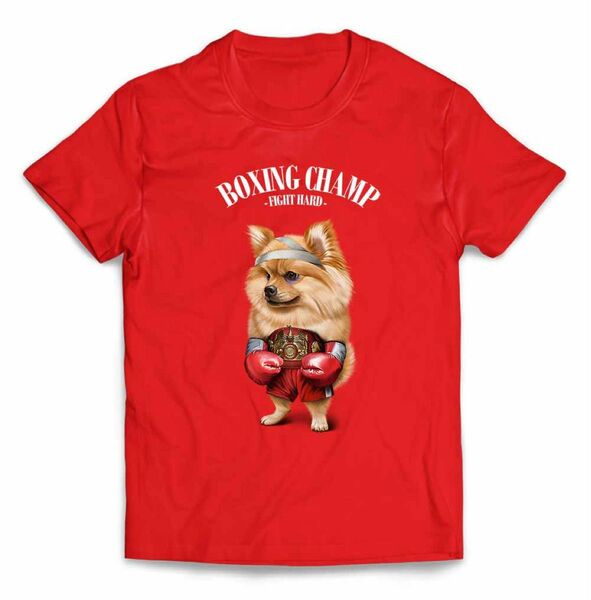 ポメラニアン いぬ 犬 ボクシング チャンピオン 筋トレ 半袖 Tシャツ メンズ 半袖Tシャツ