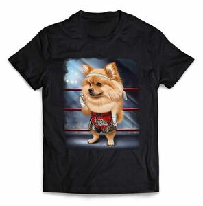 ポメラニアン 犬 いぬ 筋トレ ムエタイ キックボクシング 半袖 Tシャツ 半袖Tシャツ メンズ