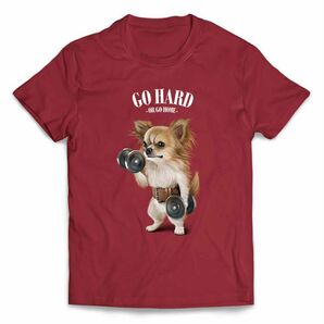チワワ いぬ 犬 ダンベル 筋トレ 半袖 Tシャツ メンズ レディース キッズ