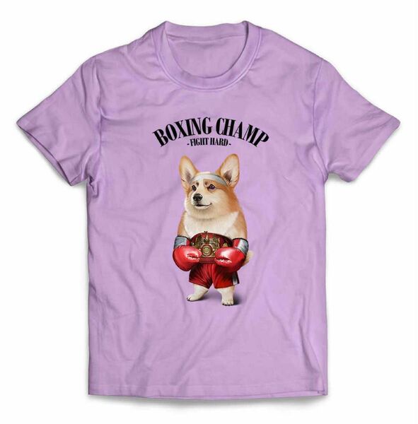 ウェルシュ・コーギー いぬ 犬 ボクシング チャンピオン 筋肉 筋トレ Tシャツ 半袖Tシャツ