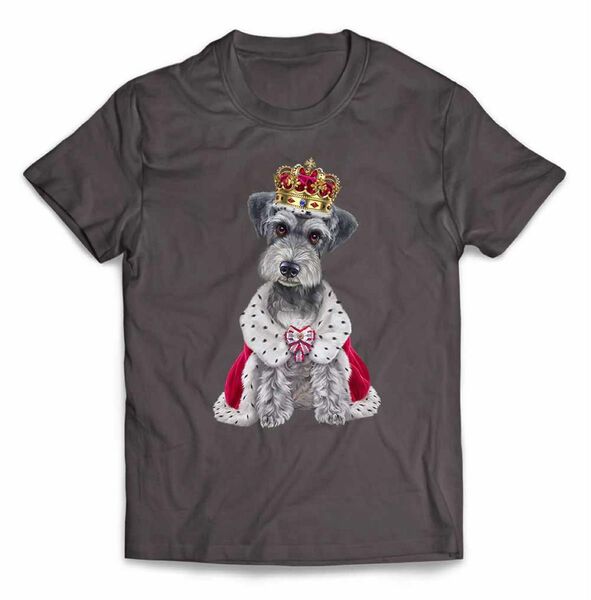 シュナウザー いぬ 犬 王様 キング 王子様 王冠 Tシャツ メンズ レディース 半袖Tシャツ