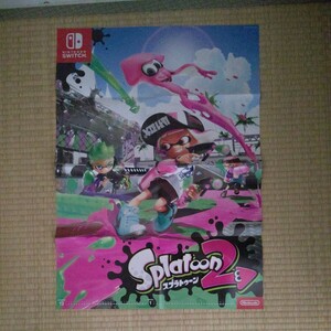 ★即N★任天堂★ポスター★スプラトゥーン 2★スイッチ★サイズ 約72cm×51.5ｃｍ★折り目あり ゲーム★カレンダー