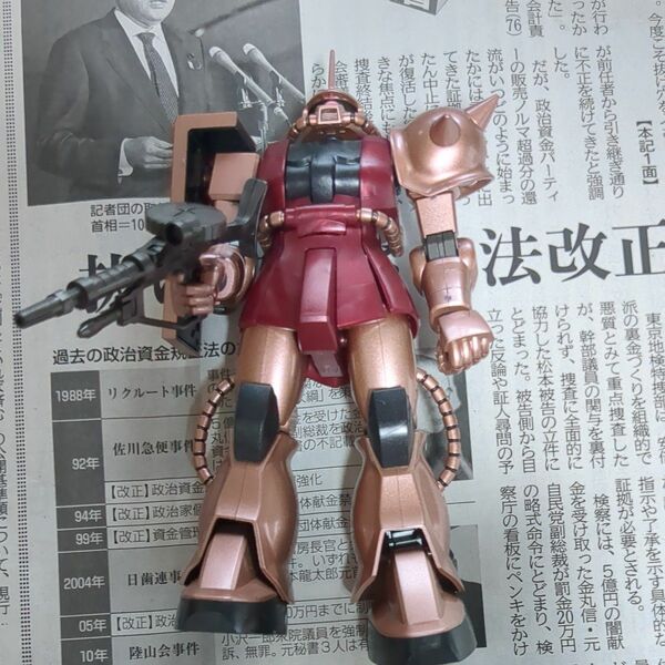 ガンプラhg　シャアザク旧　光沢