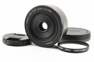 ◆新品級◆ Canon EF-M 22mm F2 STM グラファイト★カビクモリなし キヤノン EOS M用