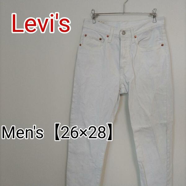 D9【ビッグＥ復刻】Levi's　デニムパンツ【メンズ26×28】白色　501