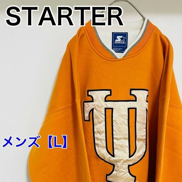 YT16【US輸入】STARTER　スウェット(トレーナー)【メンズL】オレンジ
