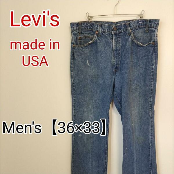 D11【USA製】Levi's　デニムパンツ【36×33】ブルー　オレンジタブ