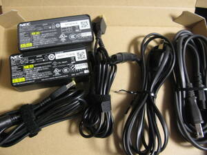 2個セット NEC 純正AC ADP003 （ADP-45TD E/A13-045N1A共通） 20V 2.25A 45W 四角口 平型 PC-VP-BP98 VersaProLaVie Z用/ADP007/