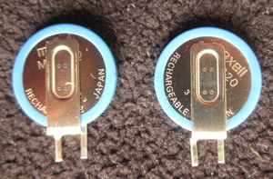 メモリーバックアップ、ソーラー時計用　コイン型充電池　ML1220　2個組