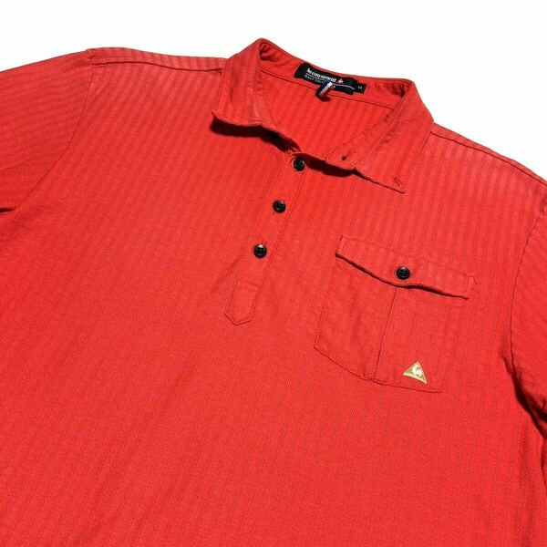 ちょい訳　LLサイズ　ルコック　ゴルフシャツ　メンズ　赤　ゴルフウェア　半袖シャツ