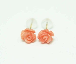  price cut! free shipping [3 month birthstone ]18 gold pink ..6mm rose earrings 
