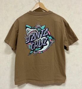 SANTACRUZ サンタクルーズ バックプリント メンズ半袖Tシャツ コットン100% クルーネック ベージュ Mサイズ