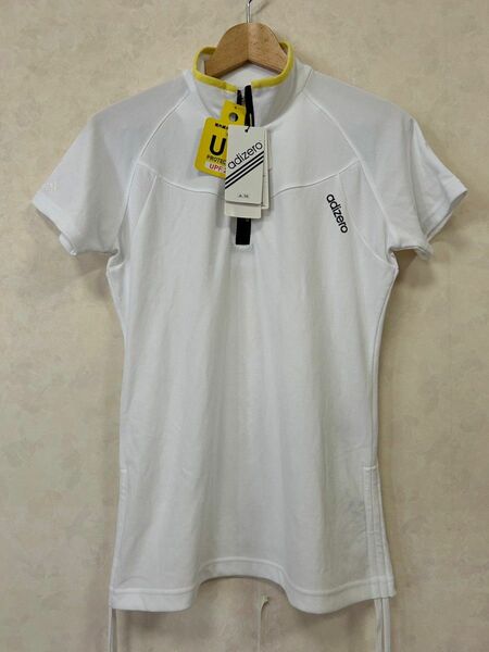 新品 adidas アディダス テーラーメイドゴルフ レディースポロシャツ ハーフジップシャツ ホワイト Lサイズ