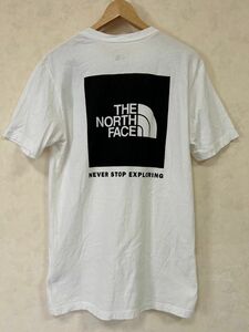THE NORTH FACEノースフェイス バックスクエアロゴティー コットン100% 半袖Tシャツ ホワイト Sサイズ