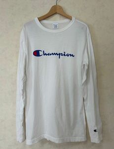 Champion チャンピオン ヘビーウェイト メンズ 長袖Tシャツ コットン100% ホワイト XLサイズ