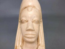 R0332 人物頭部像 東洋彫刻 細密細工 ファラオの顔 置物 縁起物 時代物 重761g_画像7