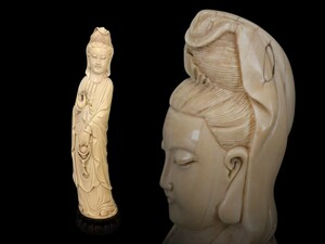 R0343H... звук бодисатва изображение восточная скульптура маленький . умение дерево шт. есть украшение .. предмет изображение Будды буддизм изобразительное искусство времена предмет -слойный 1713g