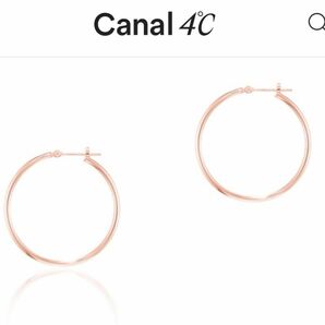 canal4℃ 3.5cm フープピアス　k10 ピンクゴールド　パイプフープピアス