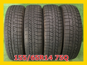 ★2020年製 155/65R14 75Q ダンロップ WINTER MAXX03 中古 スタッドレスタイヤ 4本 14インチ★