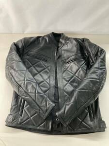 ★ genuine leather ライダースジャケット ライダース 黒 サイズ L レザージャケット バイク バイカー