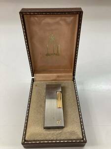 ★ dunhill ダンヒル ローラー 式 ガスライター シルバー ゴールド 石無し 箱付き 