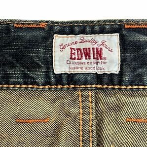 EDWIN / エドウィン 424XVS ストレートデニム ジーンズ パンツ 大きいサイズ W36 インディゴ(ユーズド加工)オレンジステッチ O-2100の画像4
