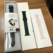 【未使用品】Apple Watch / アップルウォッチ用 バンド ベルト 3種 まとめ売り 現状品 スポーツバンド ラバーベルト ビーガンレザーベルト_画像1