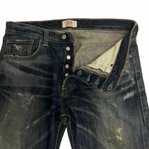 【フィリピン製】 Levi's 501 /リーバイス 08501-00 ダメージ加工 ヒゲ デニムパンツ ジーンズ ストレート 濃紺 W34 L32 O-2126_画像3