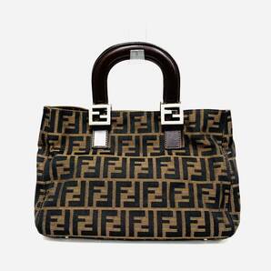 美品 FENDI フェンディ ハンドバッグ ズッカ柄 ミニトート 鞄 FFロゴ レザーの画像2