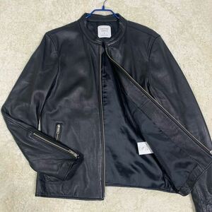 ( beautiful goods )UNITED TOKYO ram leather single rider's jacket size 2 sheep leather black black 