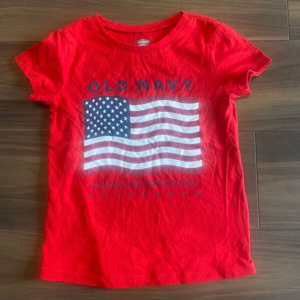 お値下げ!キッズ服 4T 赤 アメリカ国旗 半袖Tシャツ