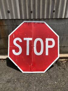 USロードサイン ヴィンテージ STOP ストップ　看板　トラフィックサイン 世田谷ベース　アメリカ USA ガレージ 本物標識 ストリートサイン 