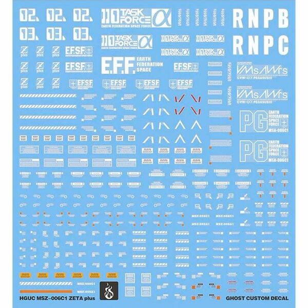 HG 1/144 Z PLUS C1用水転写式デカール